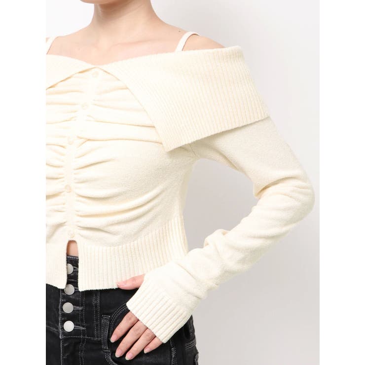 FRONT BUTTON OFF SHOULDER KNIT | EMODA | 詳細画像15 