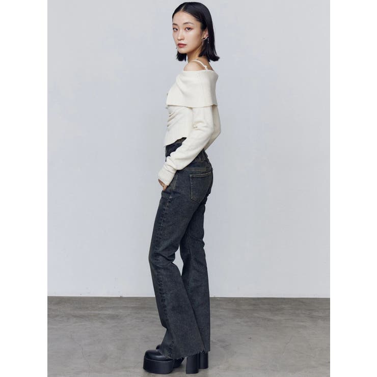 FRONT BUTTON OFF SHOULDER KNIT | EMODA | 詳細画像5 