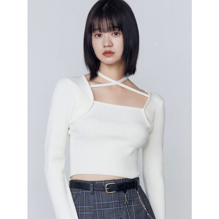 レイヤーコンパクトチョーカーニット | EMODA | 詳細画像19 