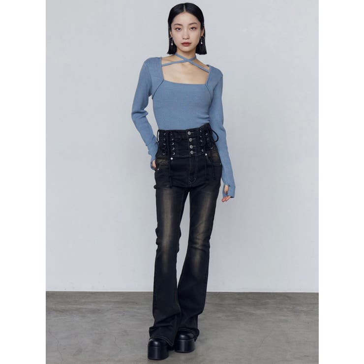 レイヤーコンパクトチョーカーニット | EMODA | 詳細画像29 