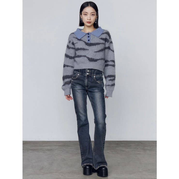 アートゼブラカラーニット | EMODA | 詳細画像12 