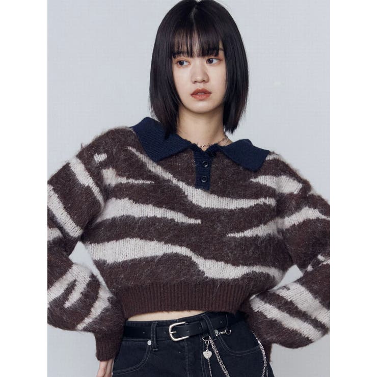 アートゼブラカラーニット | EMODA | 詳細画像15 