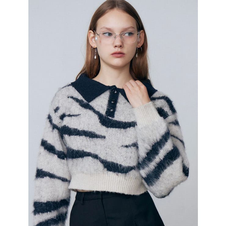 アートゼブラカラーニット | EMODA | 詳細画像2 