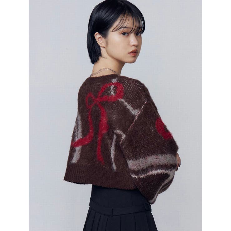 リボンラインショートニット | EMODA | 詳細画像11 