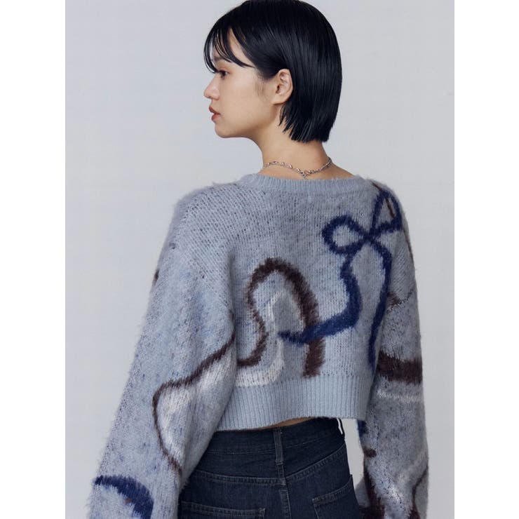 リボンラインショートニット | EMODA | 詳細画像17 