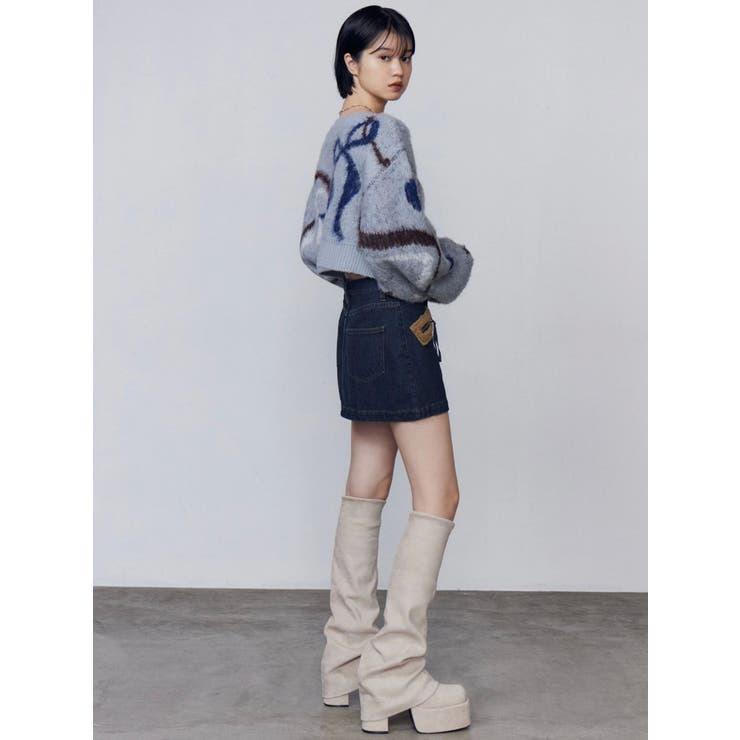 リボンラインショートニット | EMODA | 詳細画像19 