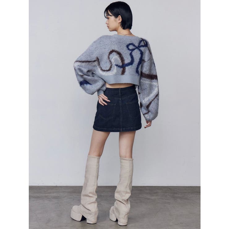 リボンラインショートニット | EMODA | 詳細画像20 