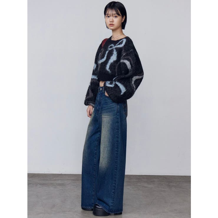 リボンラインショートニット | EMODA | 詳細画像24 