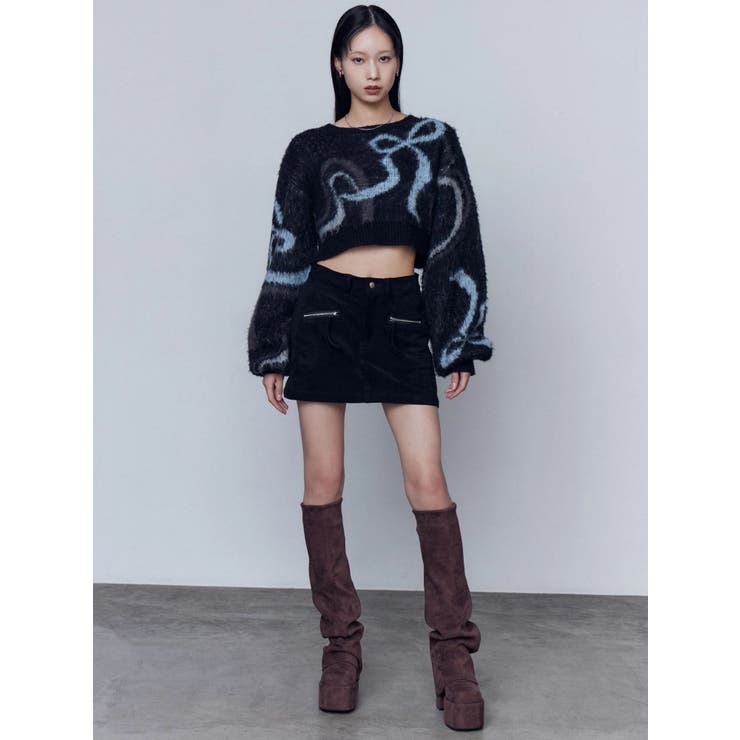 リボンラインショートニット | EMODA | 詳細画像27 