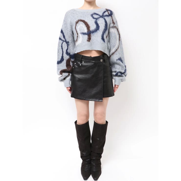 リボンラインショートニット | EMODA | 詳細画像40 