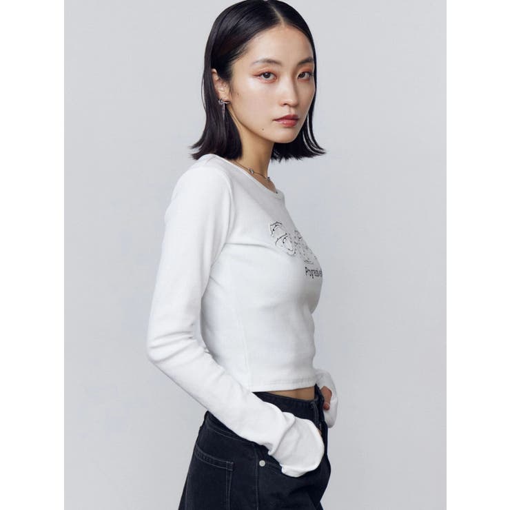 ロゴパッチクロップロングスリーブTシャツ | EMODA | 詳細画像15 