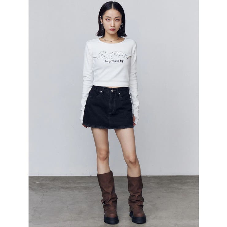 ロゴパッチクロップロングスリーブTシャツ | EMODA | 詳細画像16 