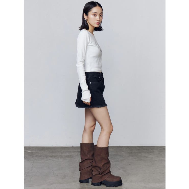 ロゴパッチクロップロングスリーブTシャツ | EMODA | 詳細画像17 