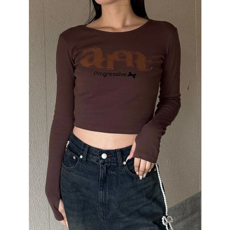 ロゴパッチクロップロングスリーブTシャツ | EMODA | 詳細画像2 