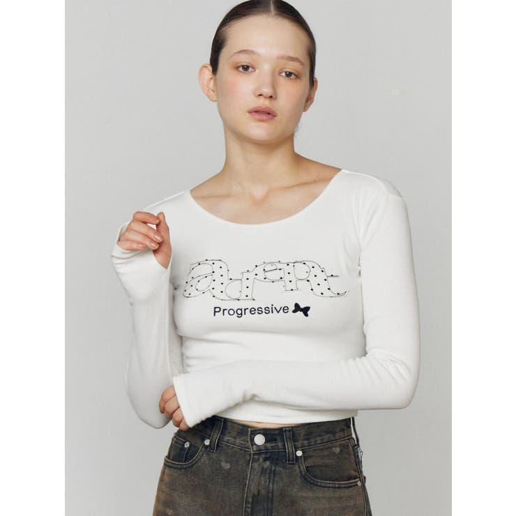 ロゴパッチクロップロングスリーブTシャツ | EMODA | 詳細画像26 