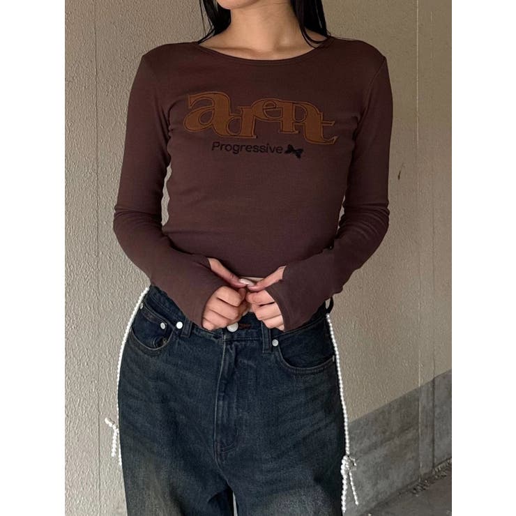 ロゴパッチクロップロングスリーブTシャツ | EMODA | 詳細画像3 