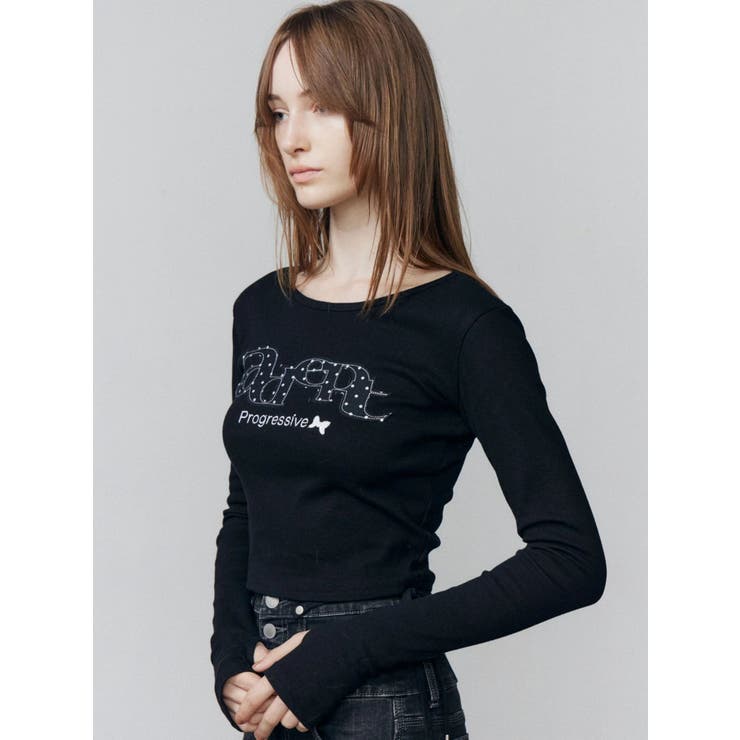 ロゴパッチクロップロングスリーブTシャツ | EMODA | 詳細画像42 