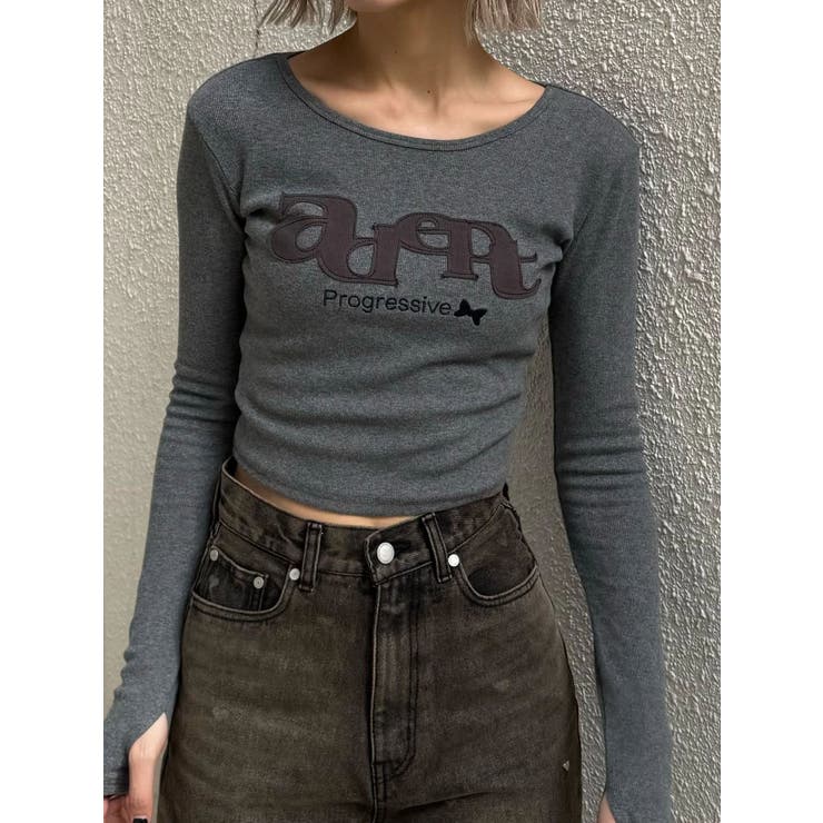 ロゴパッチクロップロングスリーブTシャツ | EMODA | 詳細画像46 