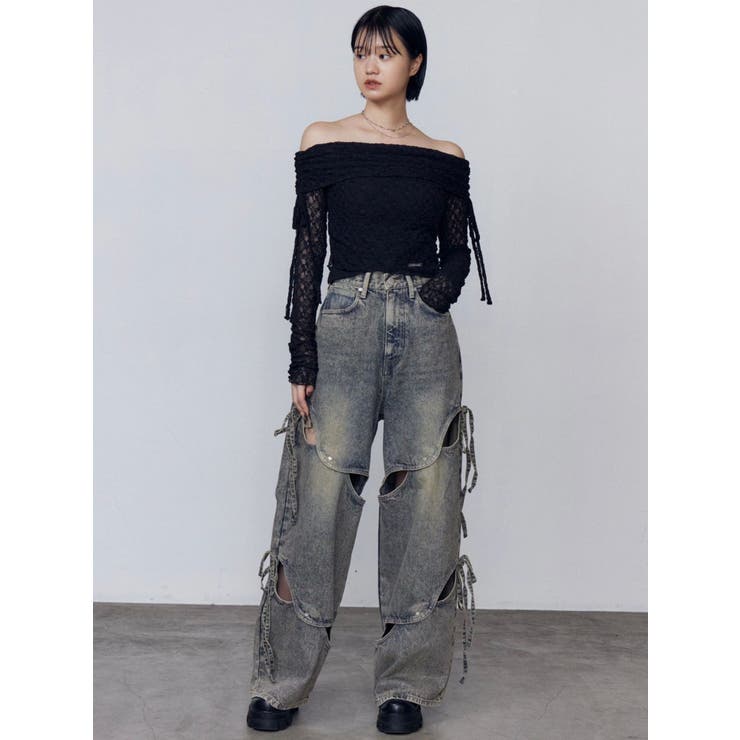 レースオフショルダートップ | EMODA | 詳細画像12 