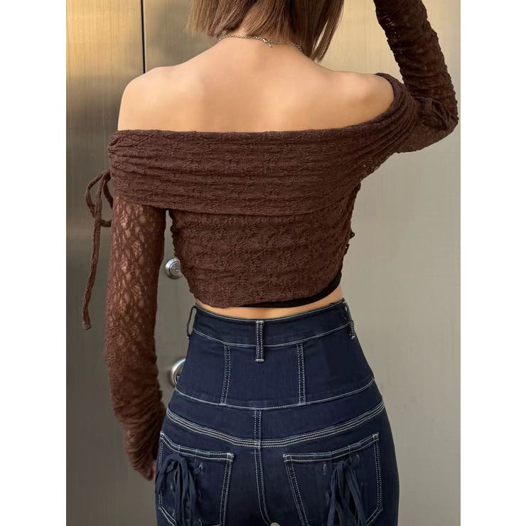 レースオフショルダートップ | EMODA | 詳細画像15 