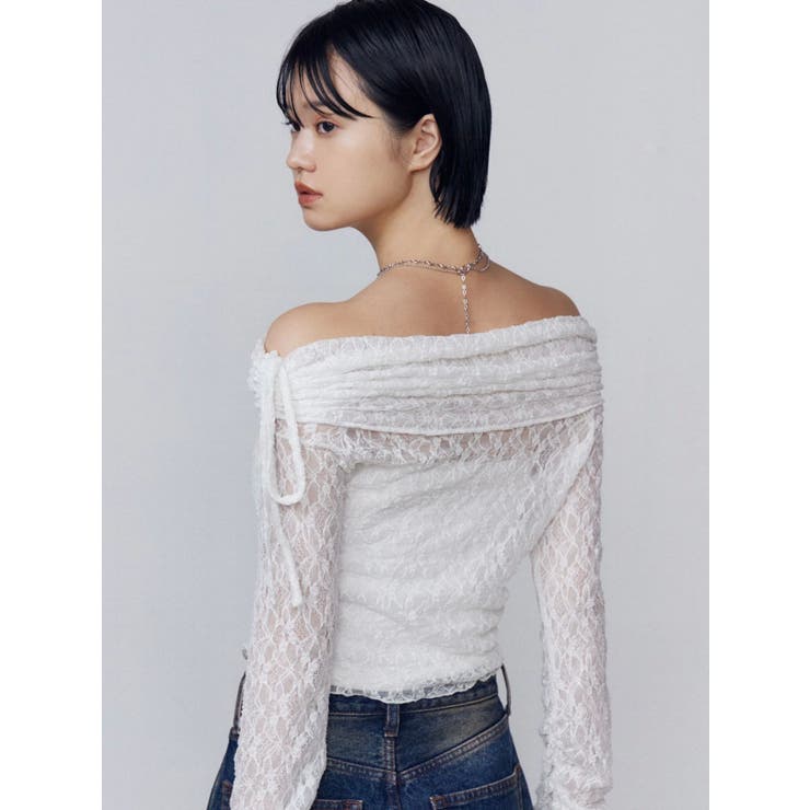 レースオフショルダートップ | EMODA | 詳細画像21 