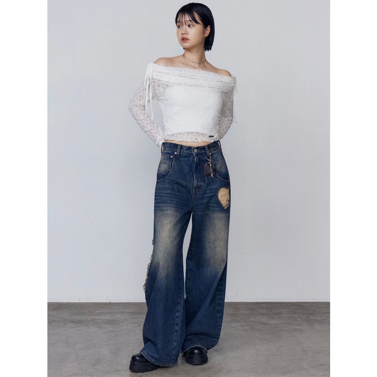 レースオフショルダートップ | EMODA | 詳細画像23 