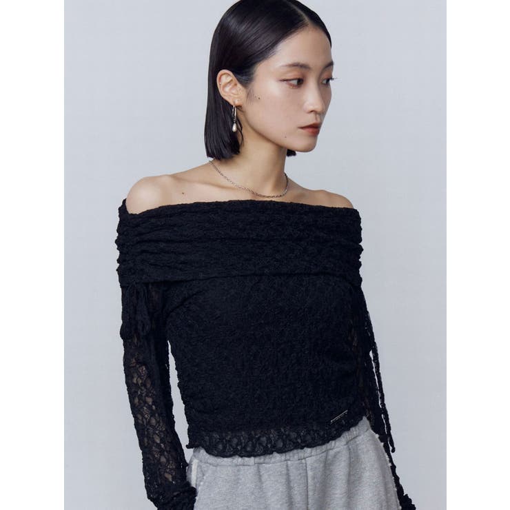 レースオフショルダートップ | EMODA | 詳細画像26 