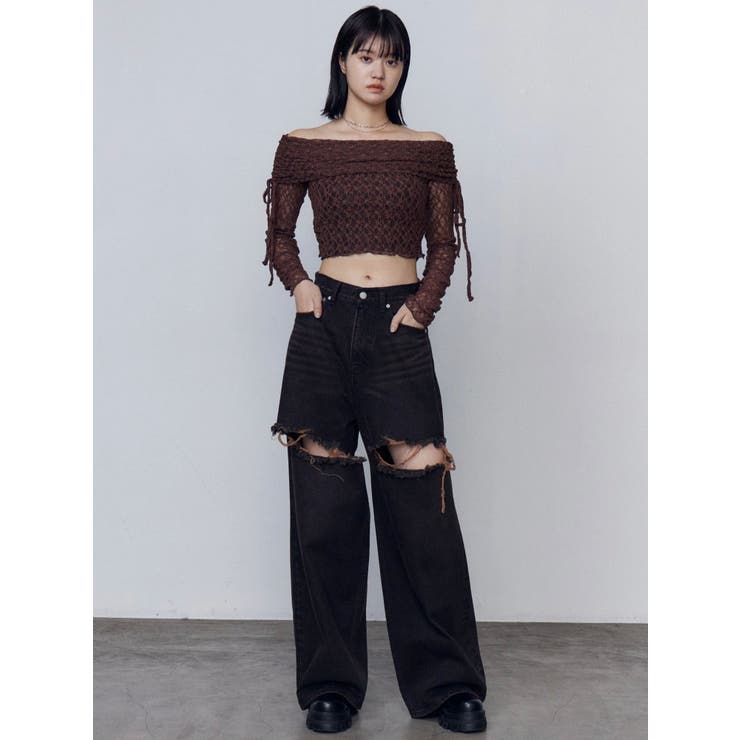 レースオフショルダートップ | EMODA | 詳細画像30 