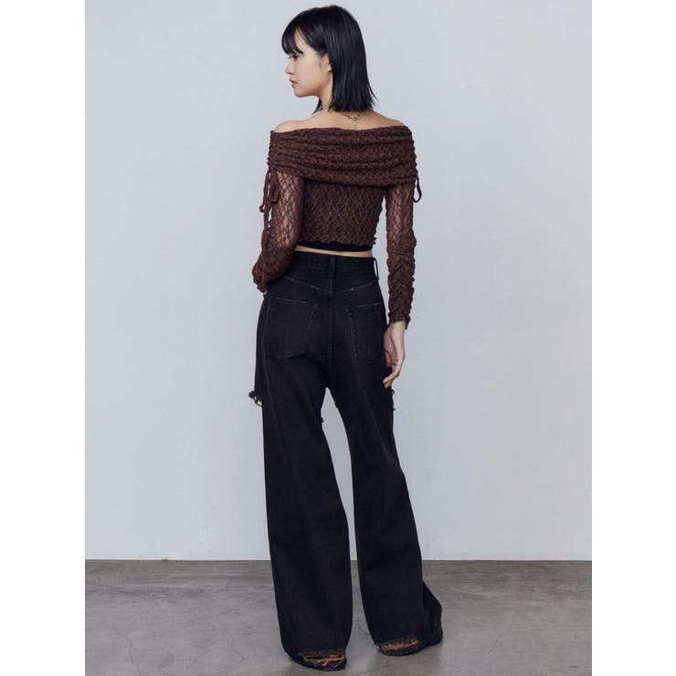 レースオフショルダートップ | EMODA | 詳細画像32 