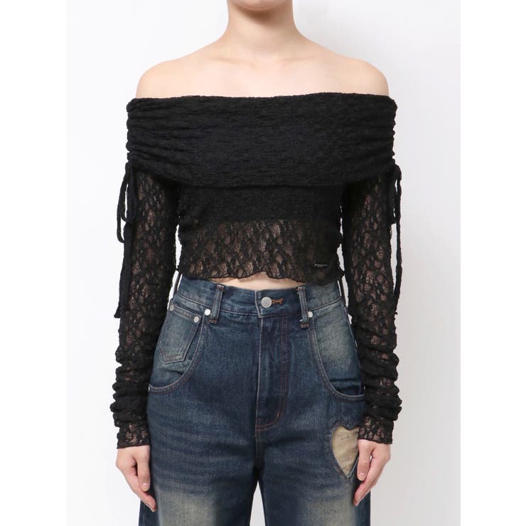 レースオフショルダートップ | EMODA | 詳細画像33 