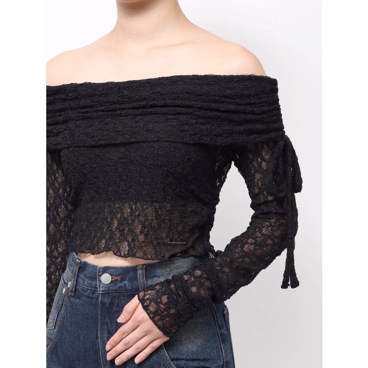 レースオフショルダートップ | EMODA | 詳細画像37 