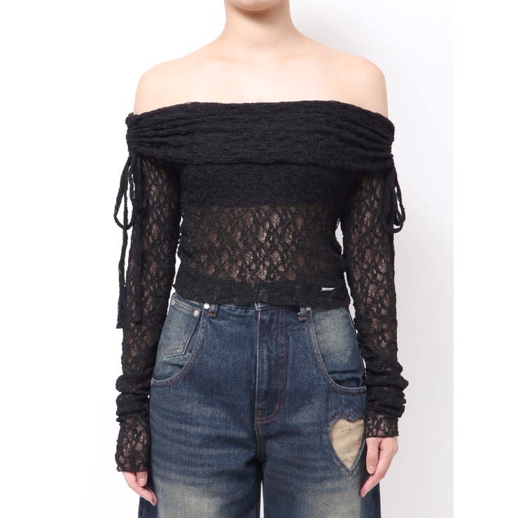 レースオフショルダートップ | EMODA | 詳細画像40 