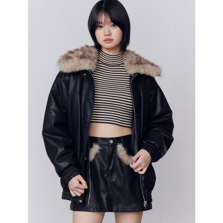 フェイクレザーブルゾン | EMODA | 詳細画像3 
