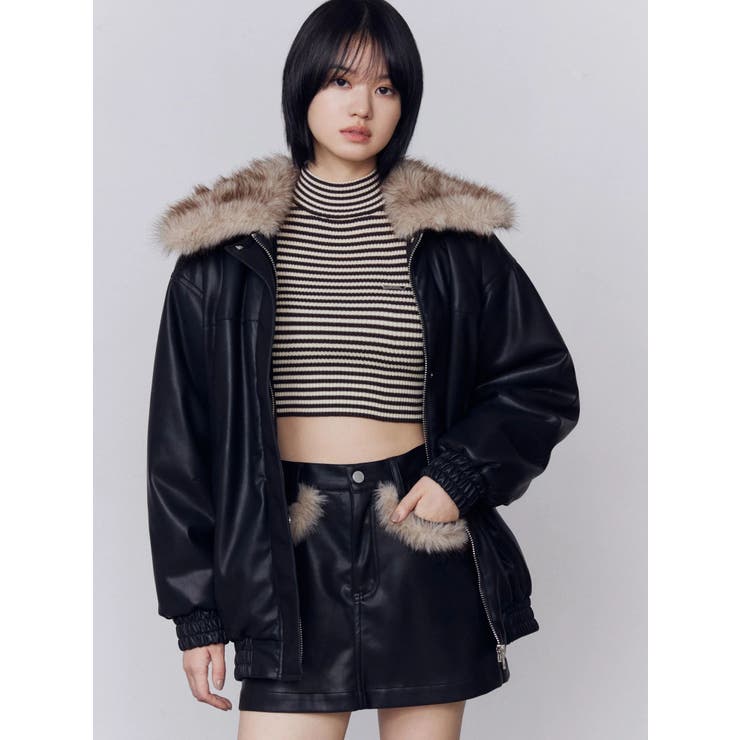 フェイクレザーブルゾン | EMODA | 詳細画像4 