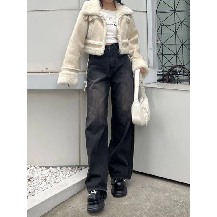 ショートフェイクムートンブルゾン | EMODA | 詳細画像14 