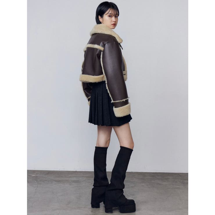 ショートフェイクムートンブルゾン | EMODA | 詳細画像19 