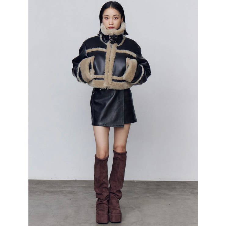 ショートフェイクムートンブルゾン | EMODA | 詳細画像33 