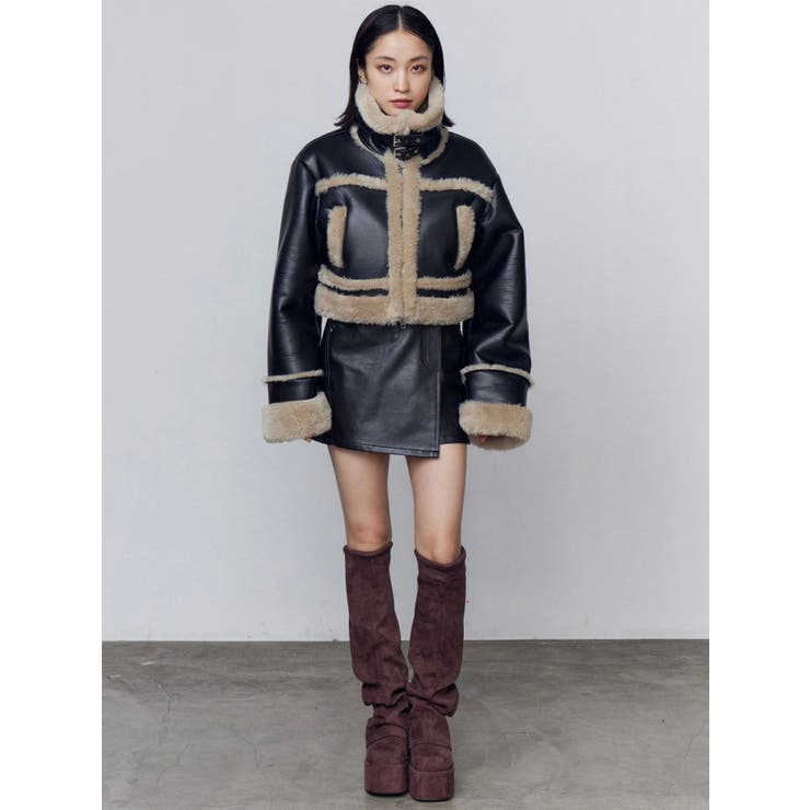 ショートフェイクムートンブルゾン | EMODA | 詳細画像34 