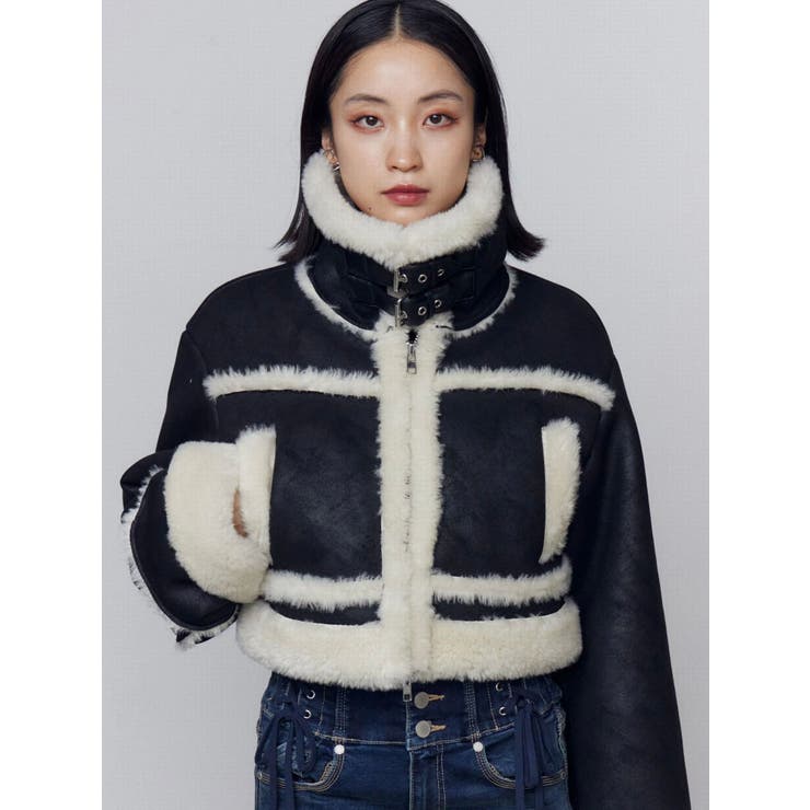 ショートフェイクムートンブルゾン | EMODA | 詳細画像37 