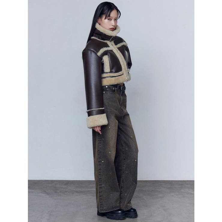 ショートフェイクムートンブルゾン | EMODA | 詳細画像46 