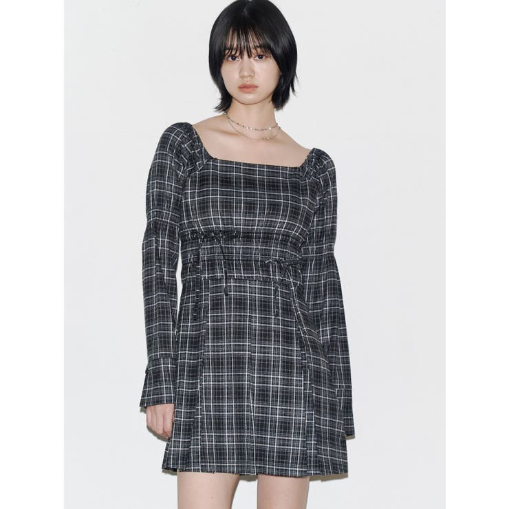 グレー | 2WAYショルダーギャザーワンピース | EMODA