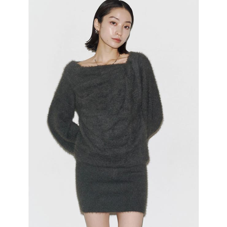 グレー | シャギードレープミニワンピース | EMODA