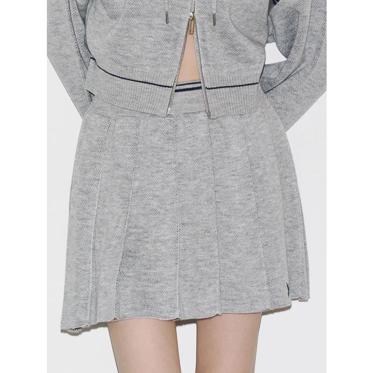 グレー | プリーツニットミニスカート | EMODA