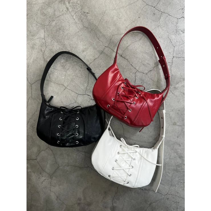 レースアップハーフムーンバッグ | EMODA | 詳細画像2 