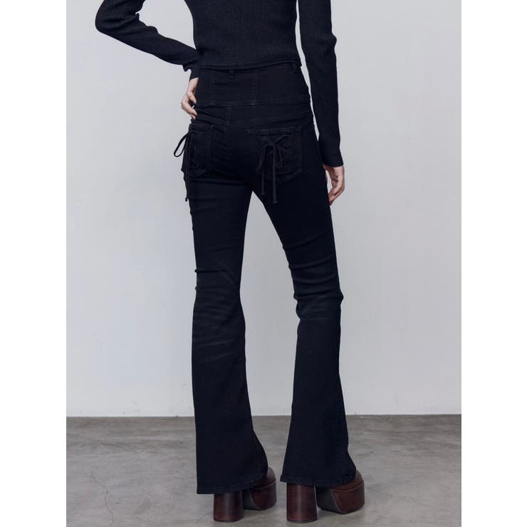 ブラック | リボンポケットハイウエストパギンス | EMODA