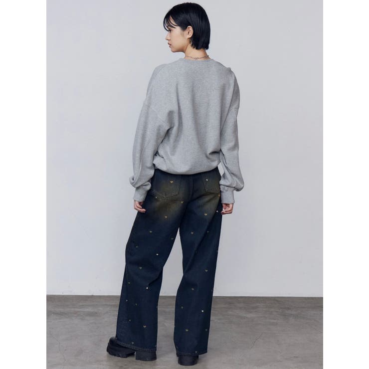 EMODA グラフィックルーズジーンズ デニム ハート EMODA（エモダ） ジーンズ デニム デニムパンツ ハートドットルーズ