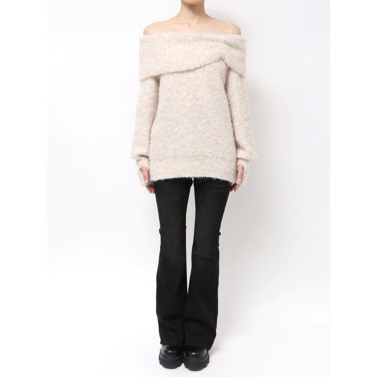 TUCK OFF SHOULDER KNIT | EMODA | 詳細画像10 