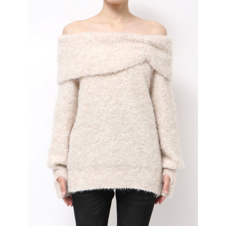 TUCK OFF SHOULDER KNIT | EMODA | 詳細画像3 