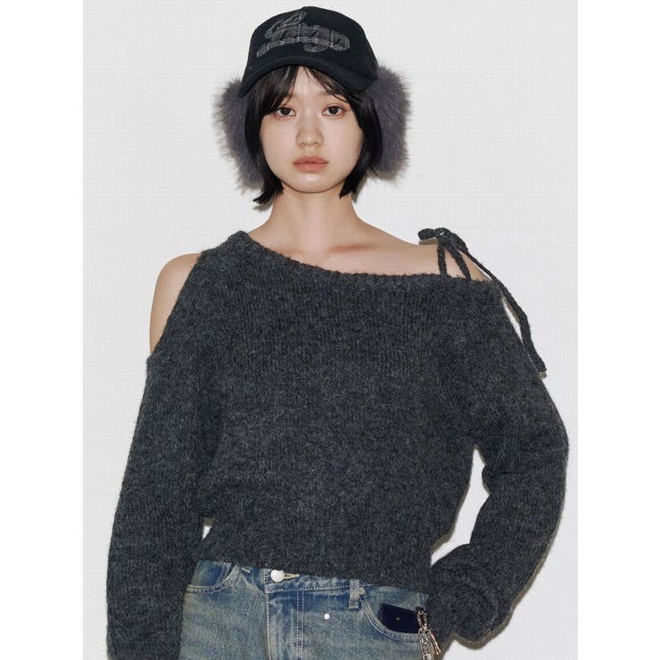 グレー | ショルダースキンニット | EMODA