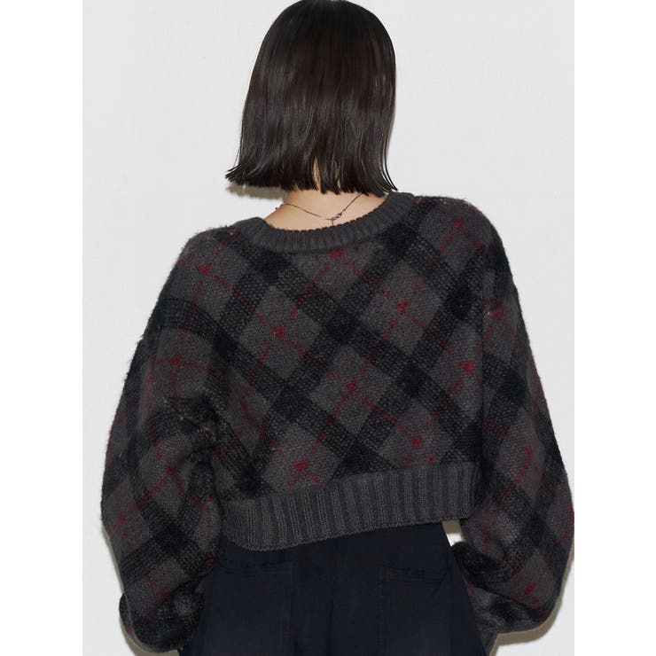 チェックロゴオーバーニット | EMODA | 詳細画像10 